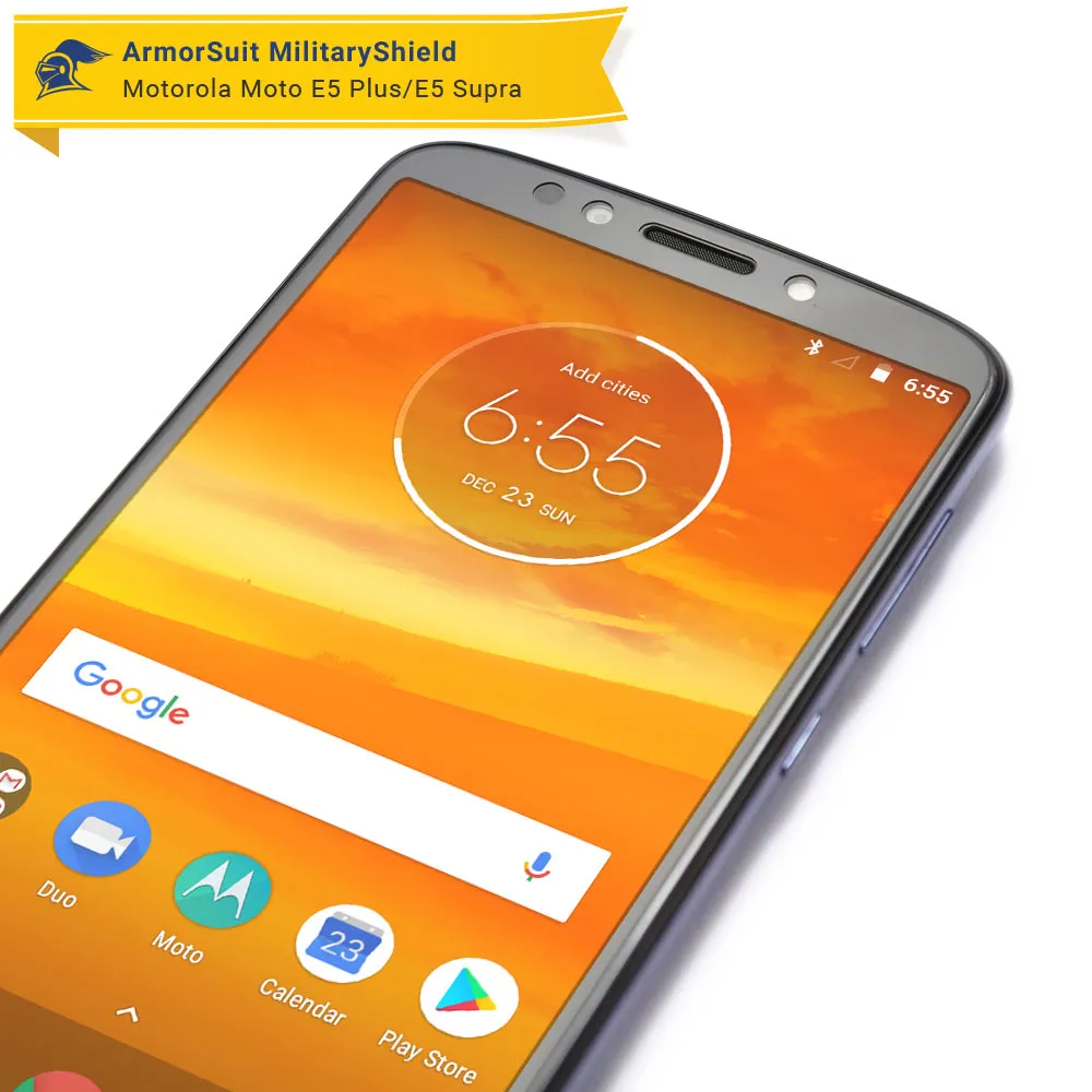 [2 Pack] Motorola Moto E5 Plus/E5 Supra Matte Case Friendly Screen Protector