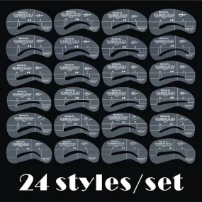 24pcs/set Grooming Stencil Kit MakeUp Shaping DIY Beauty Eyebrow Template Stencils Make up Shaper Tools Accessories