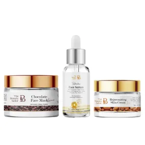 Chocolate Face Mask - 100gm   10% Niacinamide Face Serum - 30ml   Rejuvenating Cream - 50gm