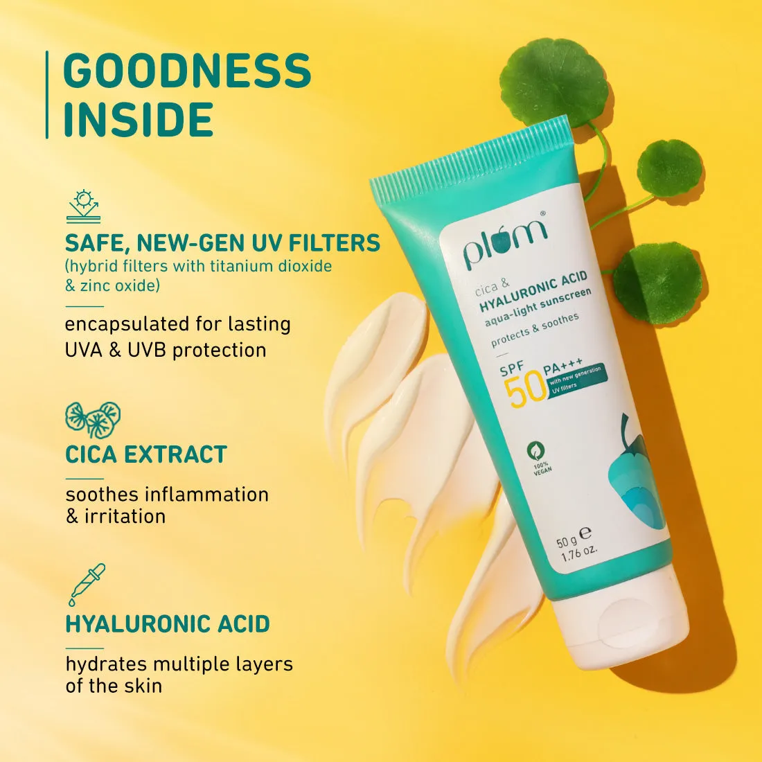 Cica & Hyaluronic Acid Aqua-Light SPF 50 PA    Sunscreen (Pack of 2)