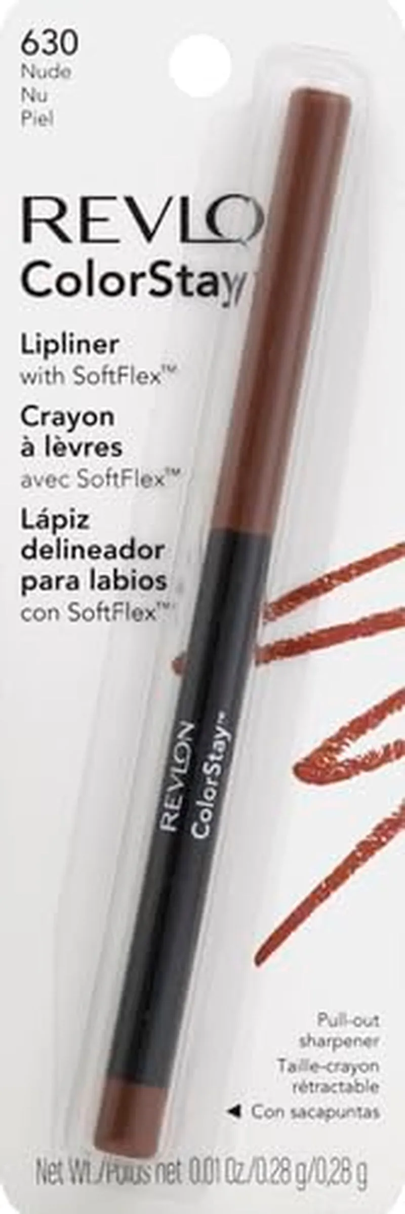 ColorStay Lip Liner with Sharpener - Long-Lasting Nude Shade, 0.01 Oz