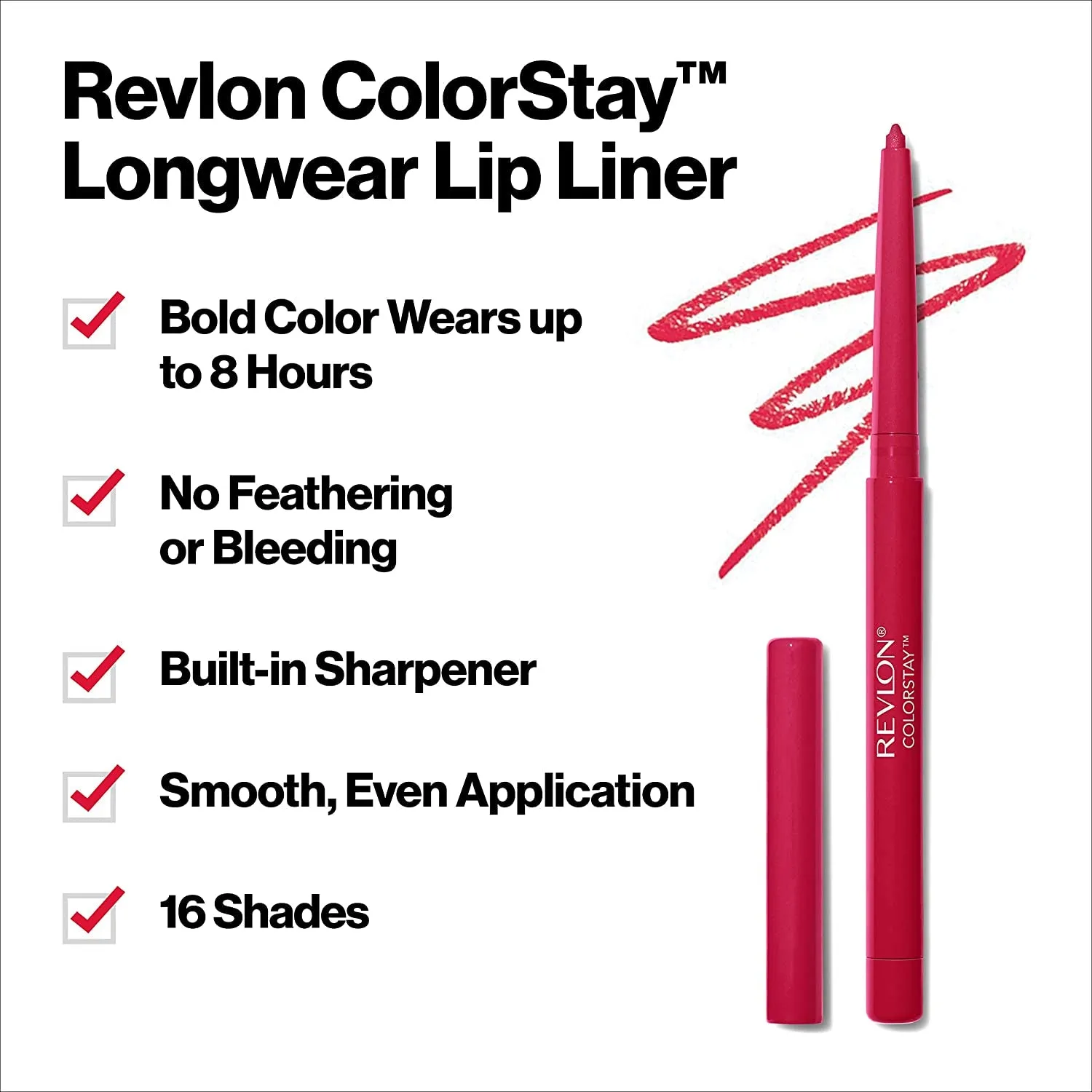 ColorStay Lip Liner with Sharpener - Long-Lasting Nude Shade, 0.01 Oz