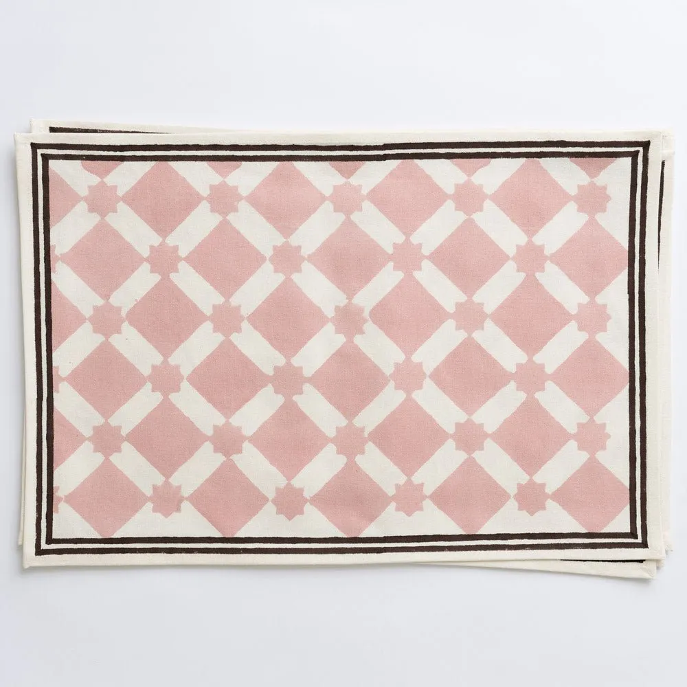 India Hicks Home Latticework Blush Placemat | Set of 4