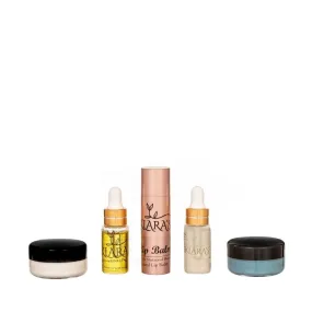 Klara's Complete Skin Care Travel Kit Bundle - Nourish Skin With 10ml Anti-Wrinkle Day Cream, 10ml Blue Balm, 10ml Rejuvenating Serum, 10ml Facial Oil with Retinol and Lip Balm Travel Kit Bundle for Women.