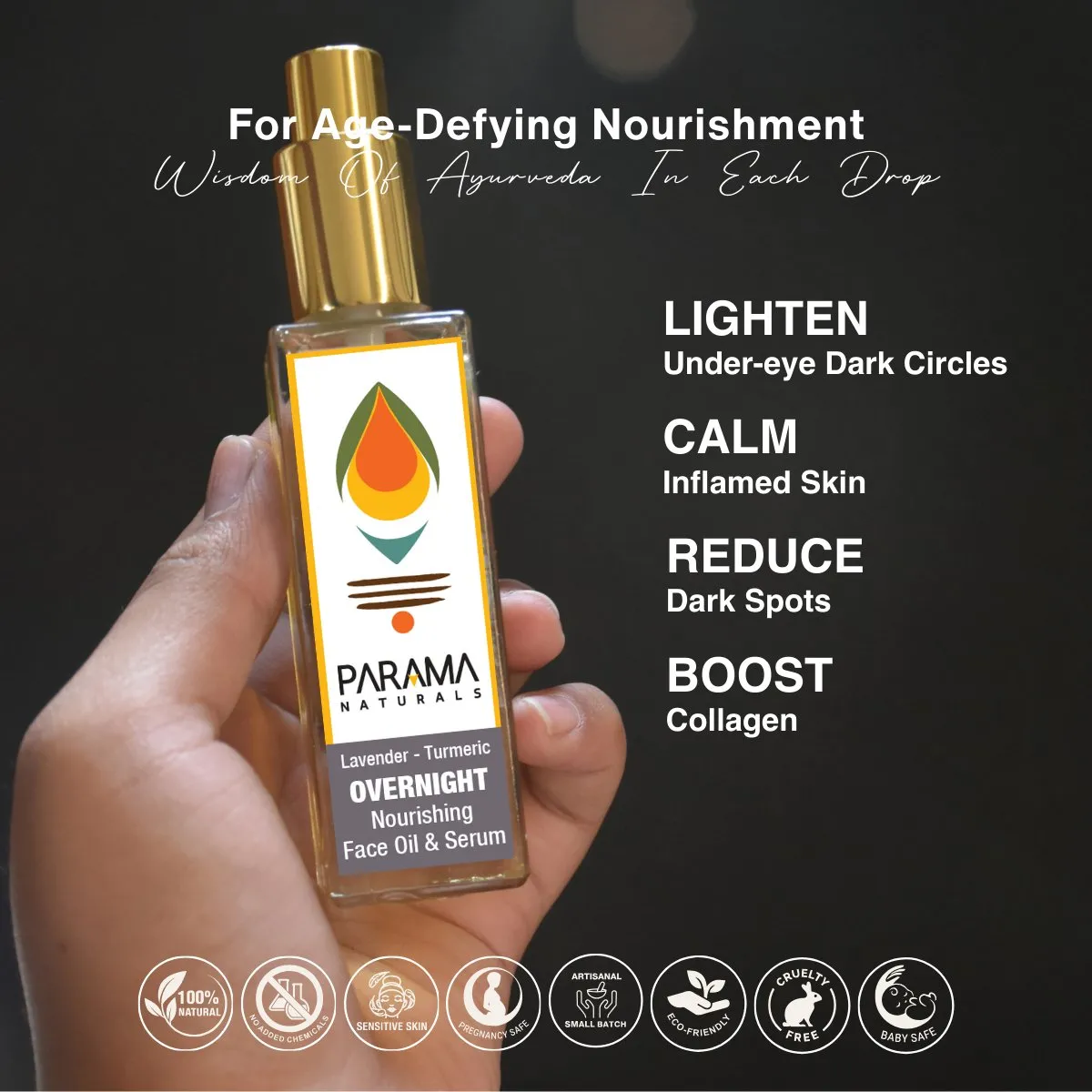 Lavender-Turmeric Overnight Nourishing Face Oil & Serum- 30ml