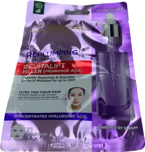 L'Oreal Paris Revitalift Filler Replumping Serum Face Mask Ultra Thin Tissue Mask 28g