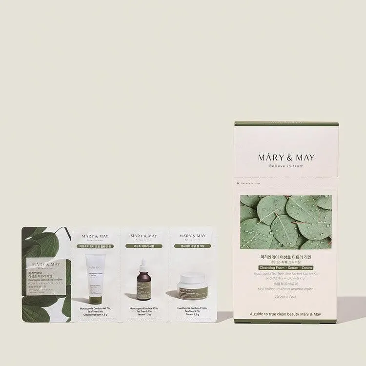 Mary&May Houttuynia Tea Tree Line 3 Step Sachet Starter Kit 7EA