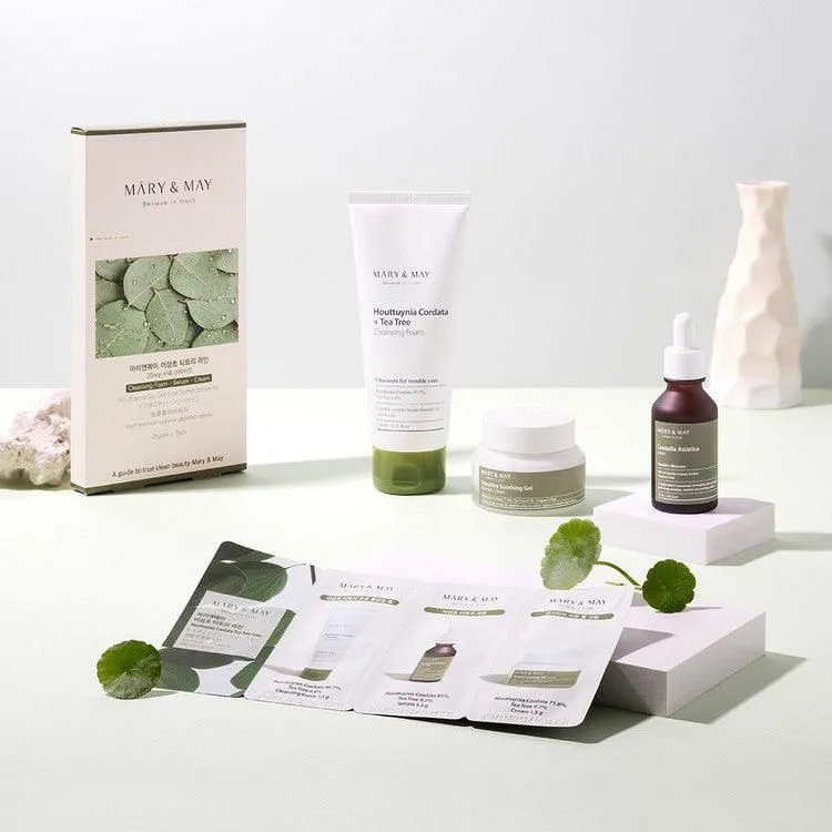 Mary&May Houttuynia Tea Tree Line 3 Step Sachet Starter Kit 7EA