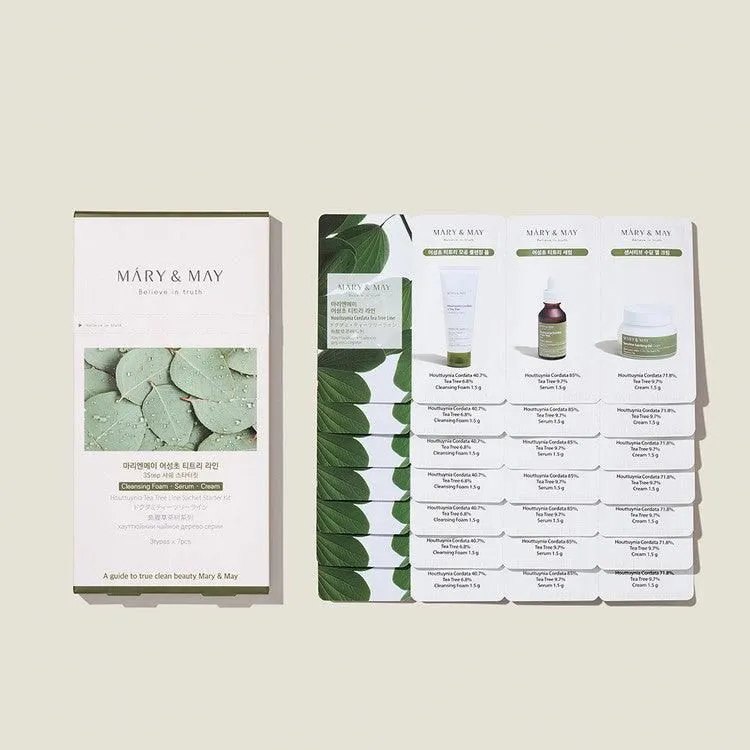 Mary&May Houttuynia Tea Tree Line 3 Step Sachet Starter Kit 7EA
