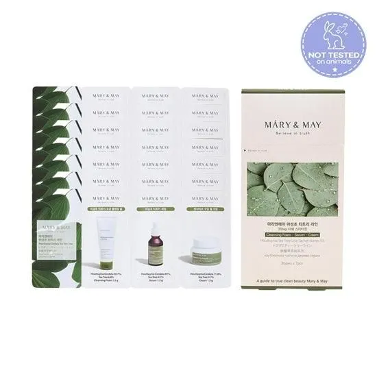 Mary&May Houttuynia Tea Tree Line 3 Step Sachet Starter Kit 7EA