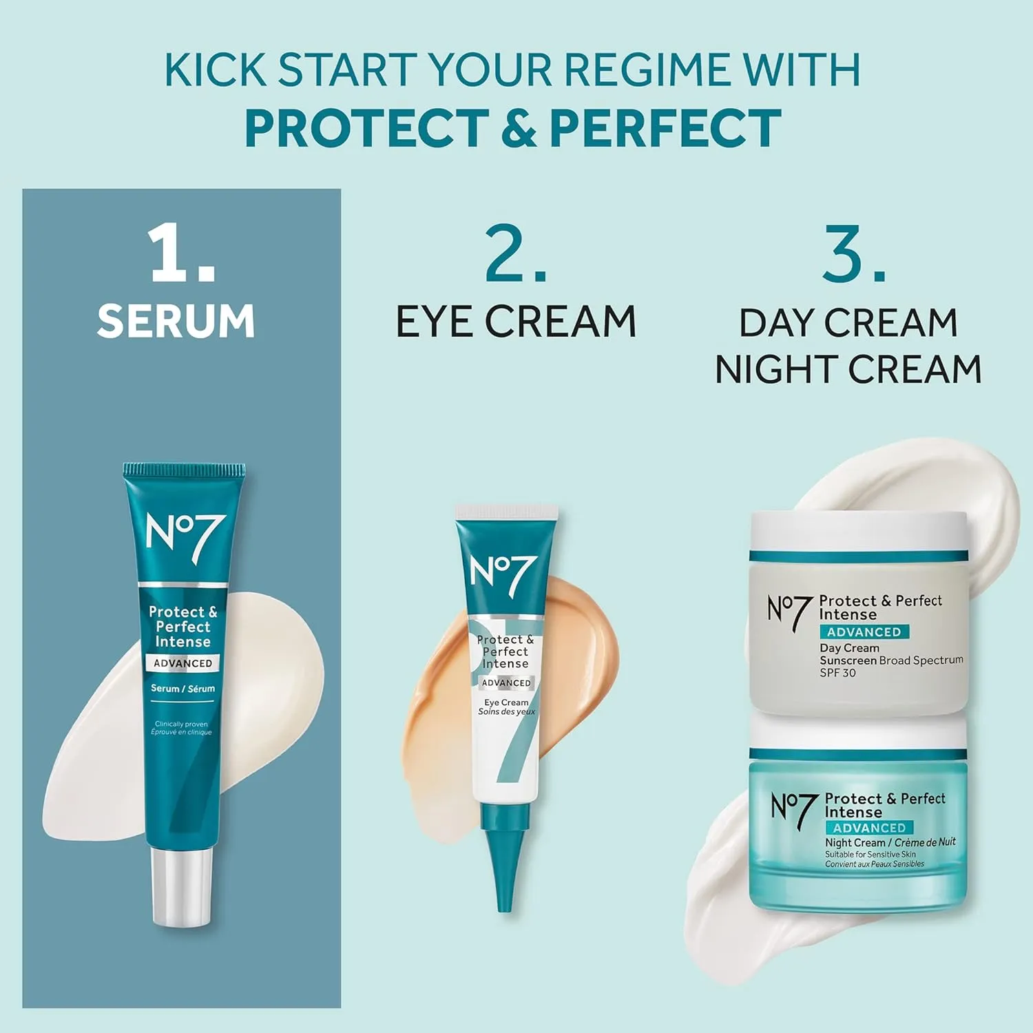 No7 Protect & Perfect Intense Advanced Serum: Advanced Anti-Aging Formula for Smoothing Fine Lines and Wrinkles, Enriched with Hyaluronic Acid and Matrix 3000  Technology (50 ml)