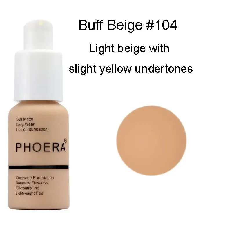 PHOERA Liquid Foundation 30ml - Oil-control Concealer Set