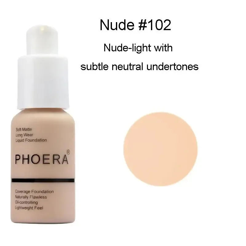 PHOERA Liquid Foundation 30ml - Oil-control Concealer Set