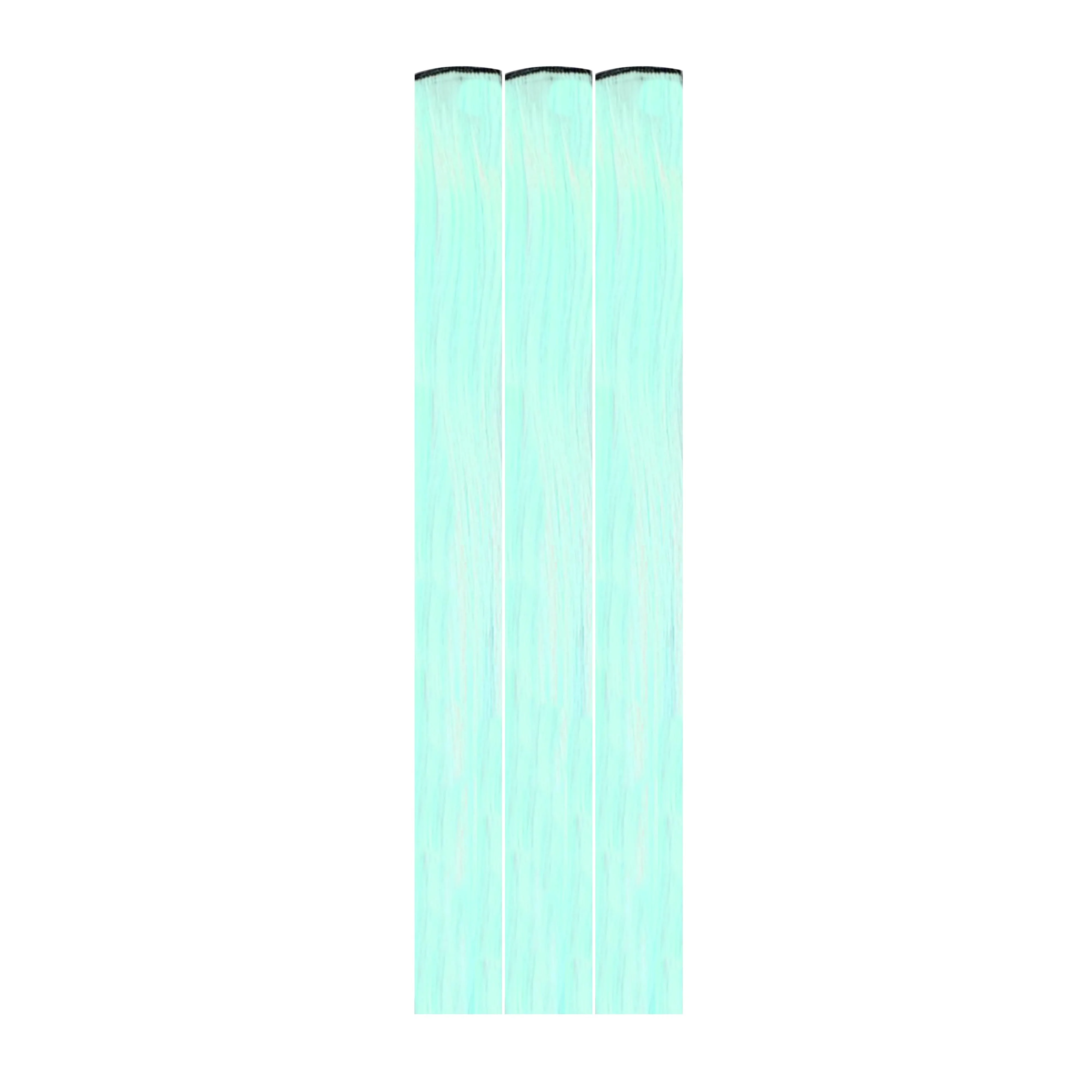 Princess Snuggle Buns Teal Glow In The Dark Hair Extension Clips 3 PK