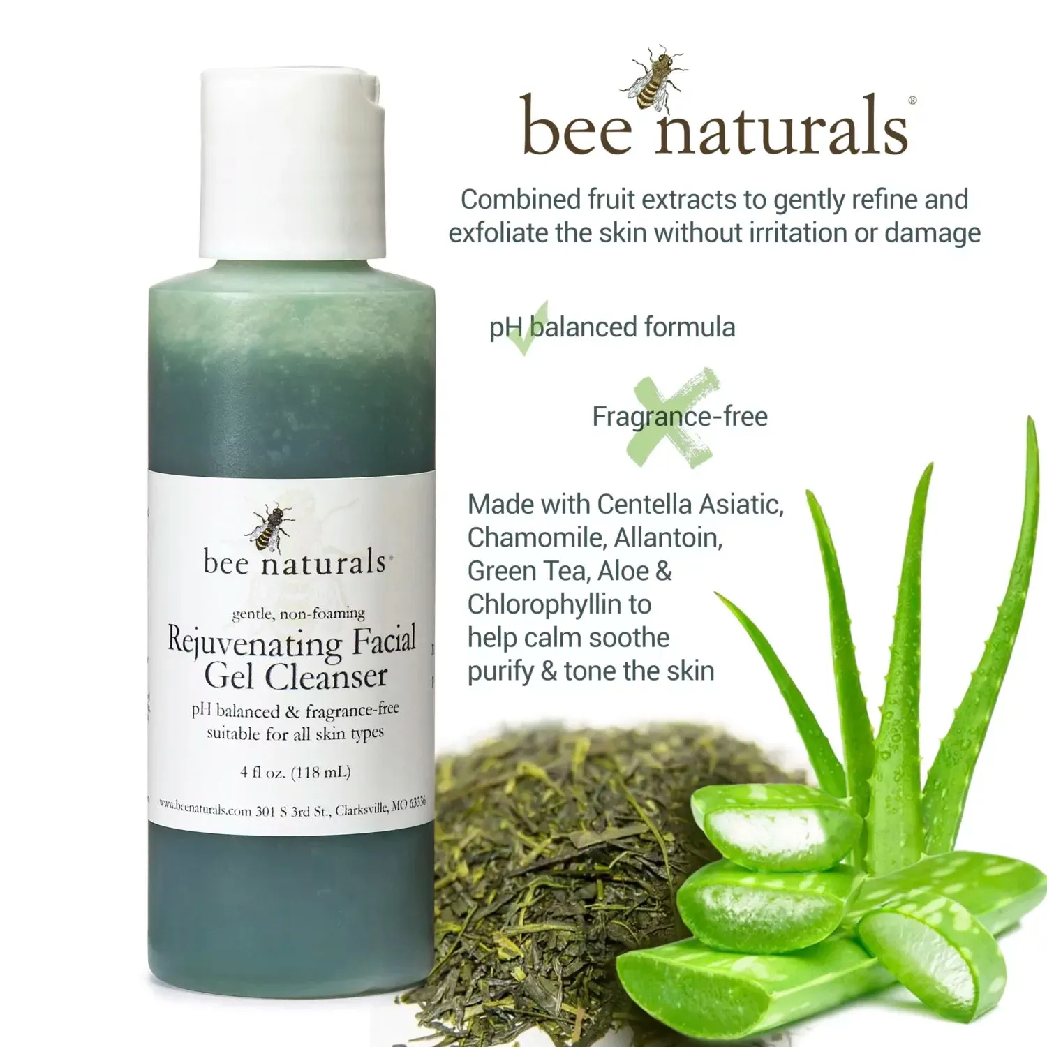 Rejuvenating Gel Cleanser with Fruit Acids | pH-Balanced, Non-Foaming & Fragrance-Free | 4 fl oz