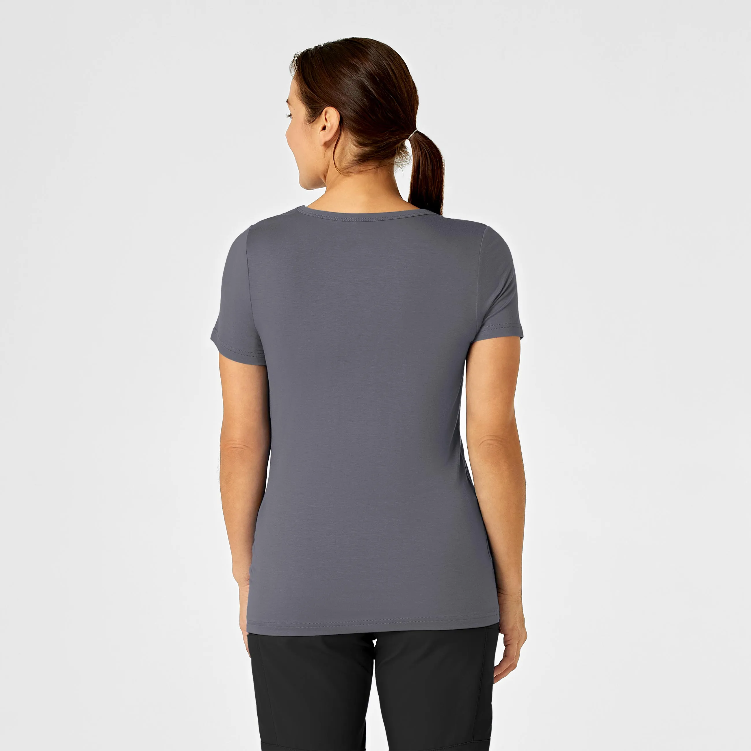 Silky Knit Short Sleeve Tee - Pewter