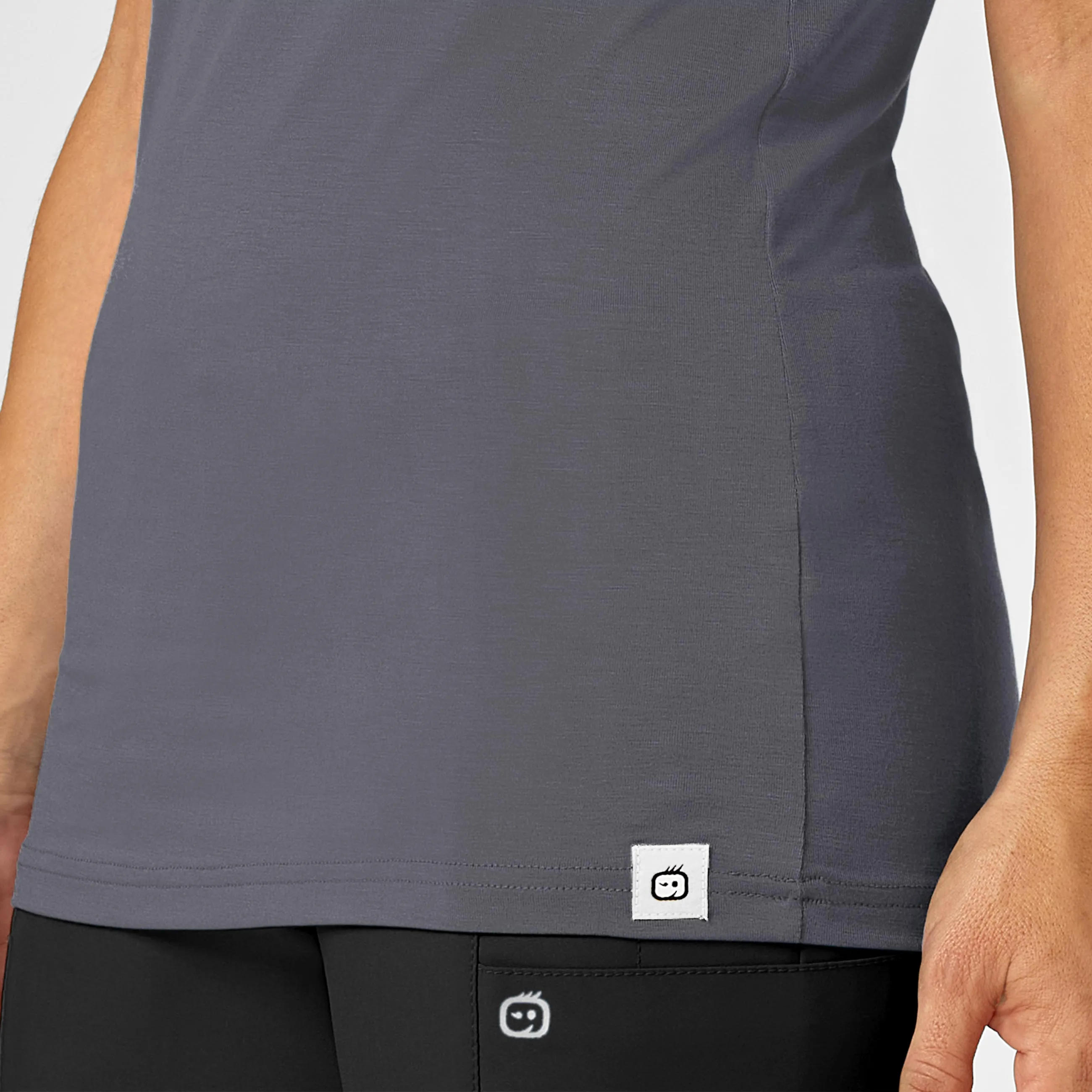 Silky Knit Short Sleeve Tee - Pewter