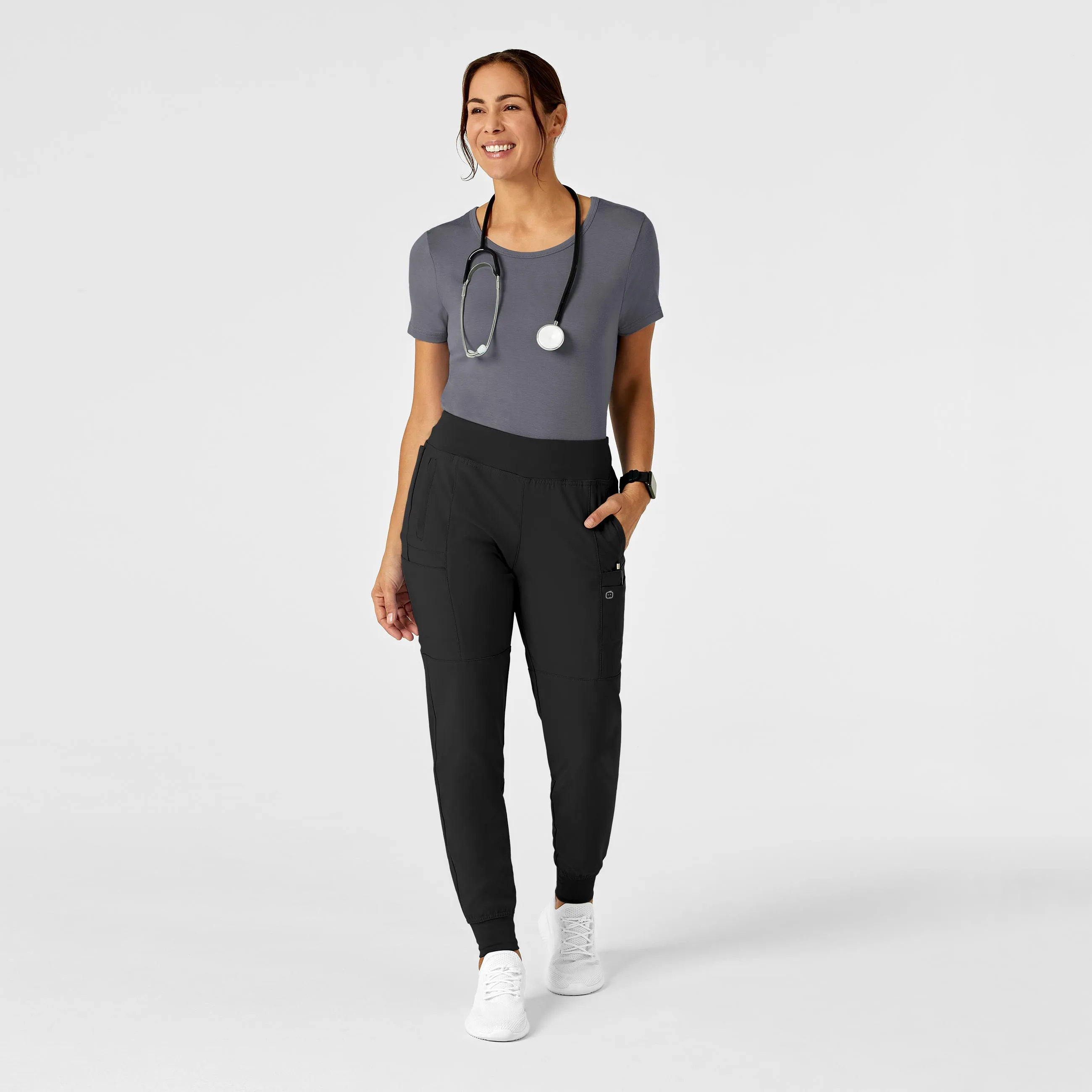 Silky Knit Short Sleeve Tee - Pewter