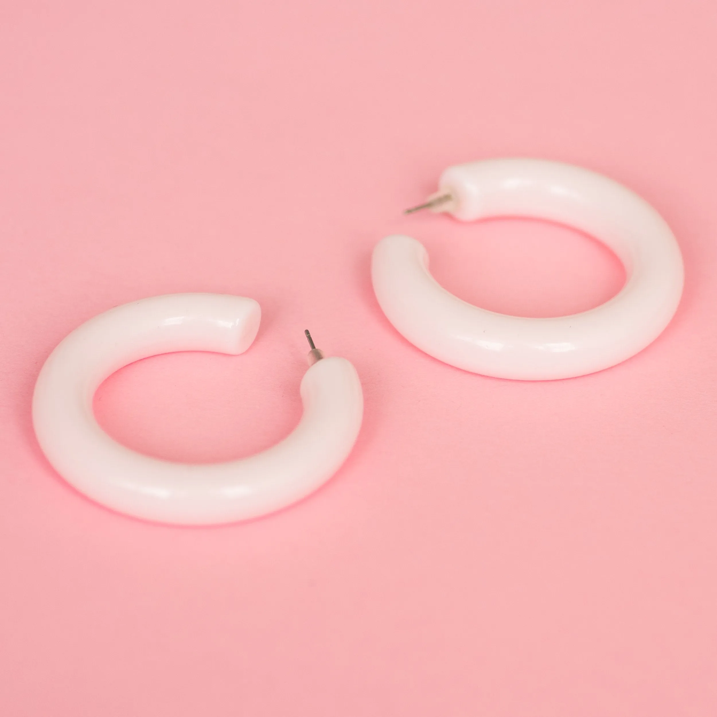 Soft Blush Chunky Hoop Earrings