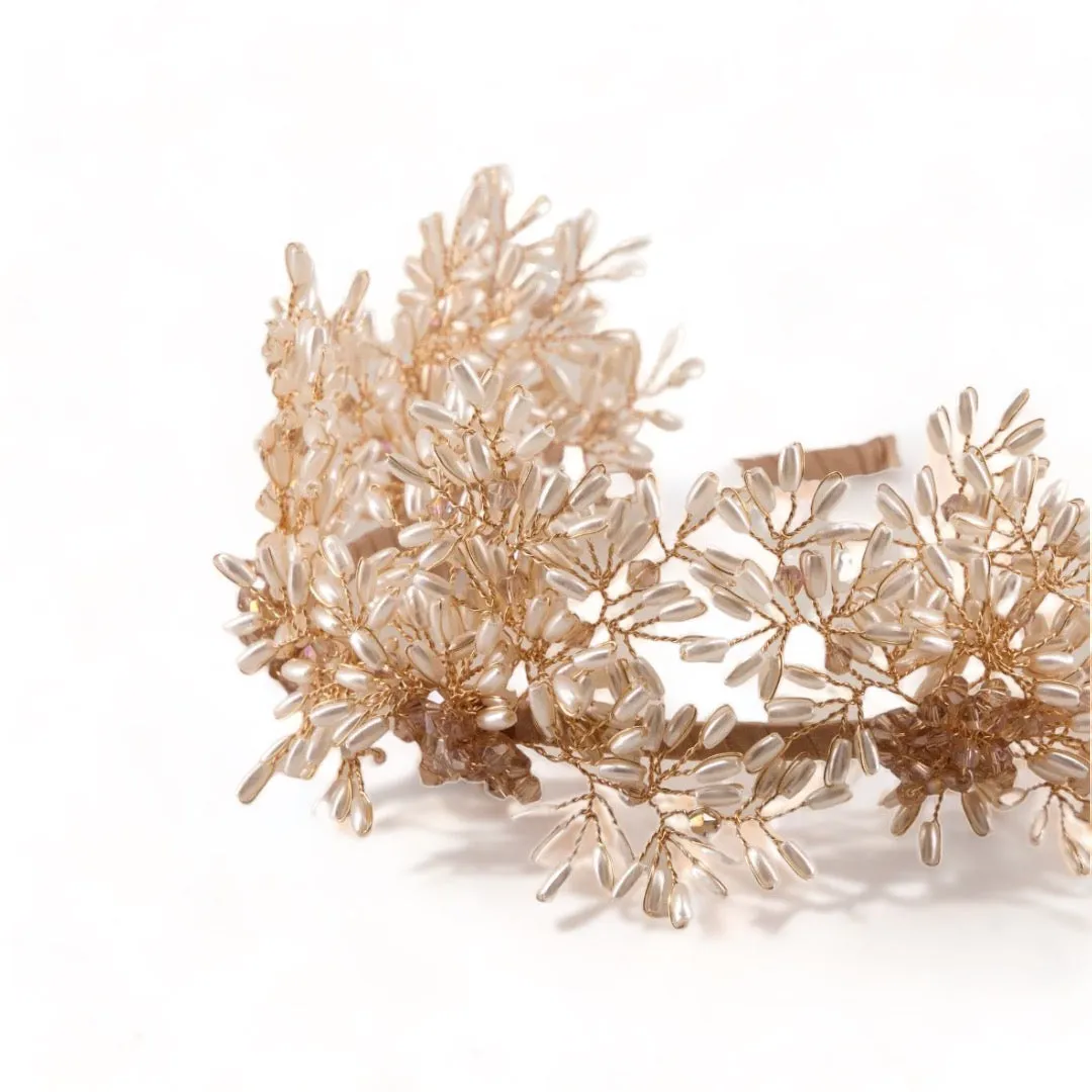 The Tivona Pearl and Crystal Crown Headband